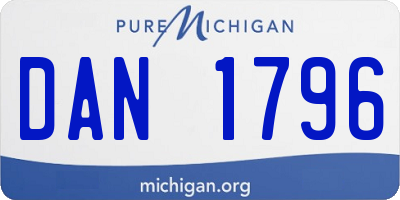 MI license plate DAN1796