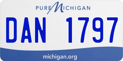 MI license plate DAN1797