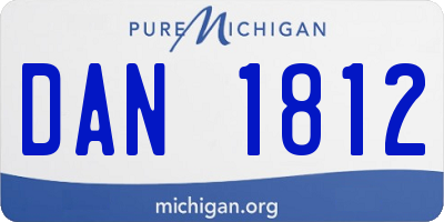 MI license plate DAN1812