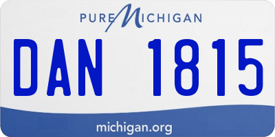 MI license plate DAN1815