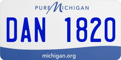 MI license plate DAN1820
