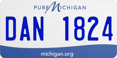 MI license plate DAN1824