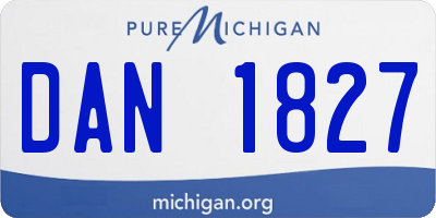 MI license plate DAN1827