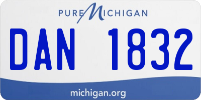 MI license plate DAN1832