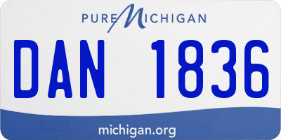 MI license plate DAN1836