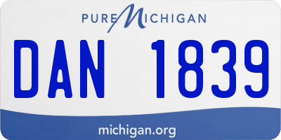 MI license plate DAN1839