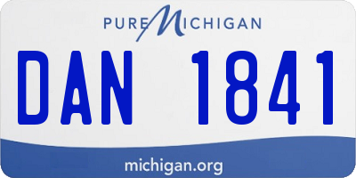 MI license plate DAN1841