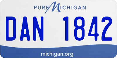 MI license plate DAN1842