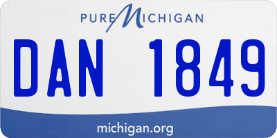 MI license plate DAN1849