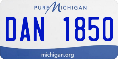 MI license plate DAN1850