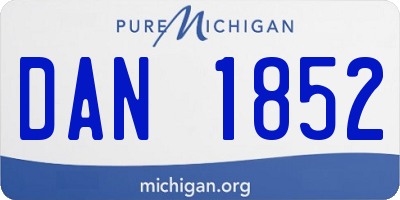 MI license plate DAN1852