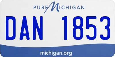 MI license plate DAN1853
