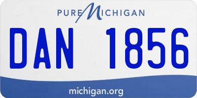 MI license plate DAN1856