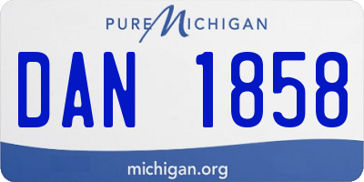 MI license plate DAN1858
