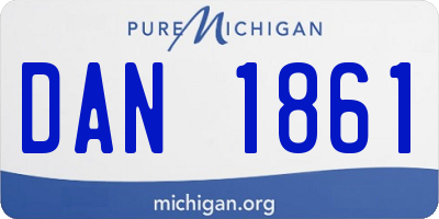 MI license plate DAN1861