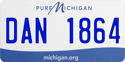 MI license plate DAN1864