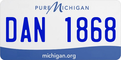 MI license plate DAN1868
