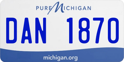 MI license plate DAN1870