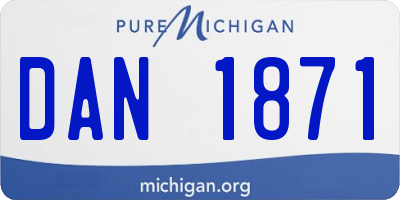 MI license plate DAN1871