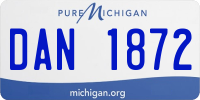 MI license plate DAN1872