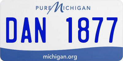 MI license plate DAN1877