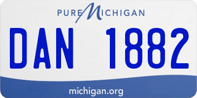 MI license plate DAN1882