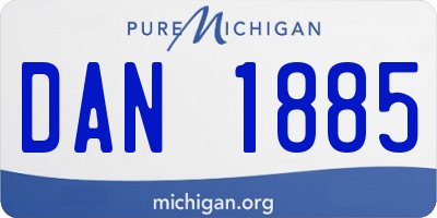 MI license plate DAN1885