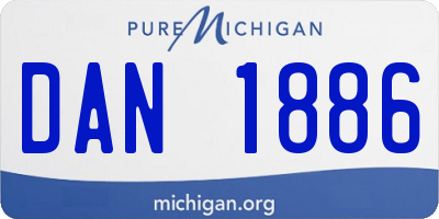 MI license plate DAN1886