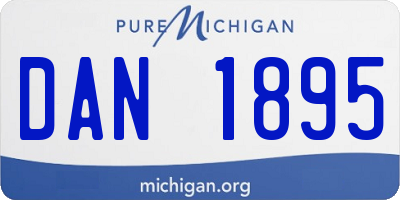 MI license plate DAN1895