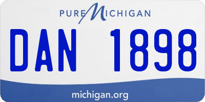 MI license plate DAN1898