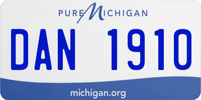 MI license plate DAN1910
