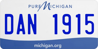 MI license plate DAN1915