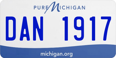 MI license plate DAN1917