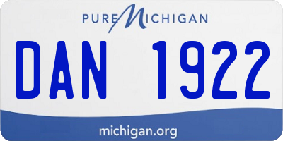 MI license plate DAN1922