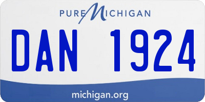 MI license plate DAN1924