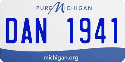 MI license plate DAN1941
