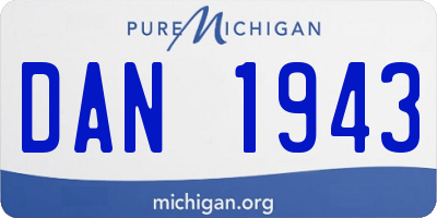 MI license plate DAN1943