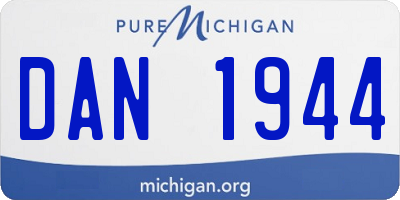 MI license plate DAN1944