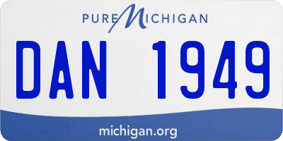 MI license plate DAN1949