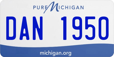 MI license plate DAN1950
