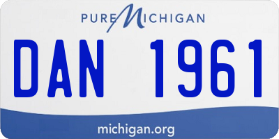MI license plate DAN1961