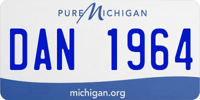 MI license plate DAN1964