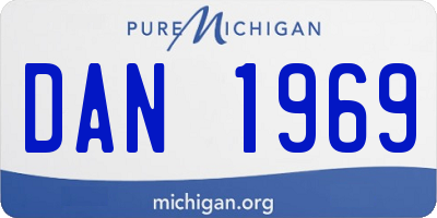 MI license plate DAN1969