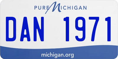 MI license plate DAN1971