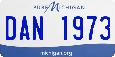 MI license plate DAN1973