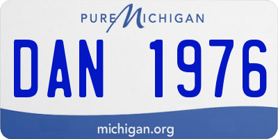 MI license plate DAN1976