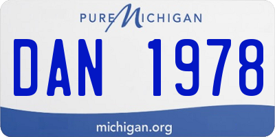 MI license plate DAN1978