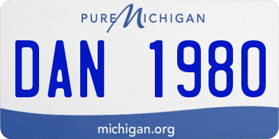MI license plate DAN1980