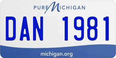 MI license plate DAN1981