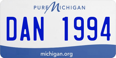 MI license plate DAN1994